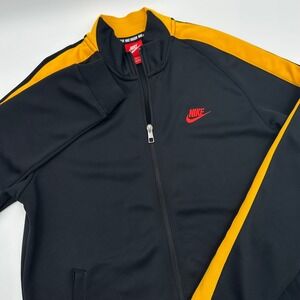 Nike Soccer Deutschland Track Jacket Mens Large Black Yellow Full Zip Germany